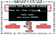 Garfield Trivia Game for IBM PC/Compatibles - In team mode you can name your team and up to five players per team.