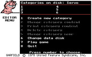 Garfield Trivia Game for IBM PC/Compatibles - Editor main menu.
