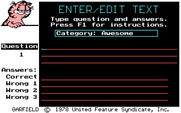 Garfield Trivia Game for IBM PC/Compatibles - Writing some questions for my new awesome category.
