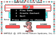 Garfield Trivia Game for IBM PC/Compatibles - The main menu.