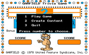 Garfield Trivia Game for IBM PC/Compatibles - Main menu.
