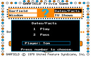 Garfield Trivia Game for IBM PC/Compatibles - You can choose to answer a question (and lose points if you're wrong), or pass and not risk points...