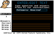 Garfield Trivia Game for IBM PC/Compatibles - Create a new question for my new amazing category...