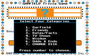 Garfield Trivia Game for IBM PC/Compatibles - For each game you need to choose four categories.
