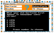 Garfield Trivia Game for IBM PC/Compatibles - Here's the question...