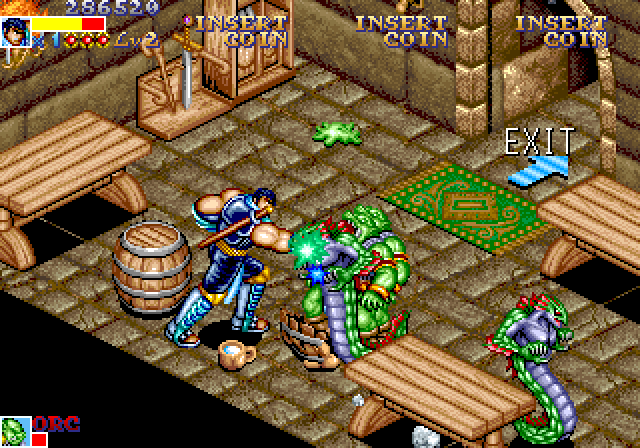 Dungeon Magic Arcade Screenshot: Punching some giant creatures...