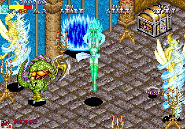 Dungeon Magic Arcade Screenshot: Cisty performs her magical move.