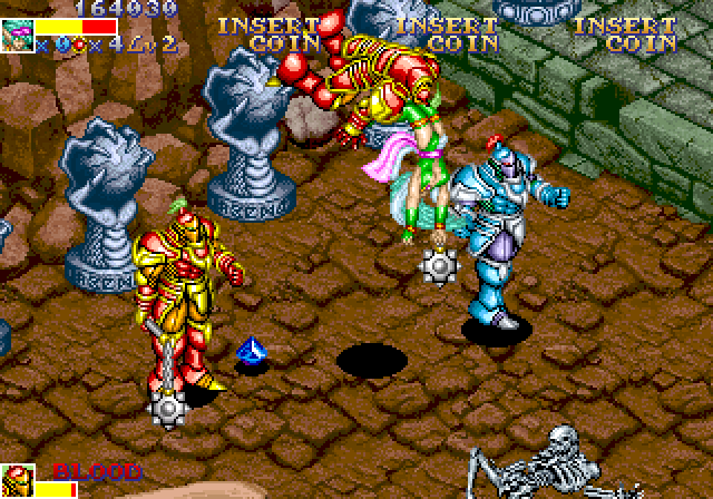Dungeon Magic Arcade Screenshot: Smashing an opponent to the ground...