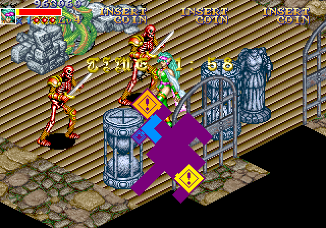 Dungeon Magic Arcade Screenshot: Entering a room shows the map of the area.