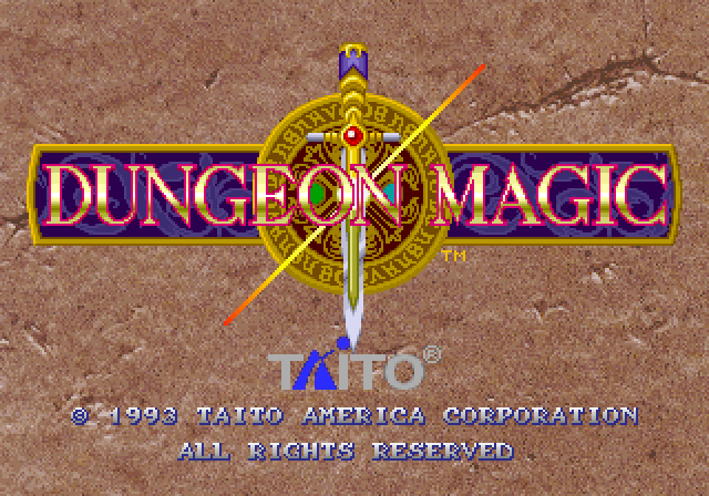 Dungeon Magic Arcade Screenshot: Title screen (U.S. version).