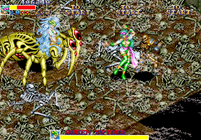 Dungeon Magic Arcade Screenshot: Battle with Queen Spider!
