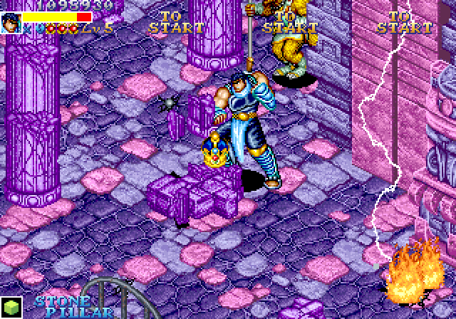 Dungeon Magic Arcade Screenshot: You can destroy some parts of the terrain to find items.