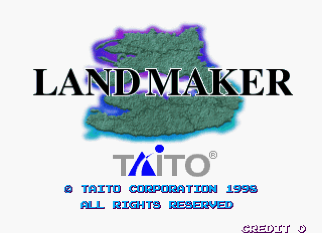 Landmaker Arcade Screenshot: Title screen.