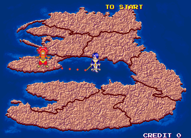 Landmaker Arcade Screenshot: The world map at game start.