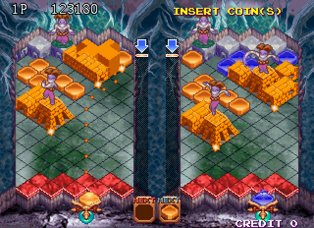 Landmaker Arcade Screenshot: You'll need to think quick when making your next move...