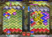 Landmaker for Arcade - The player on the right is running out of room...