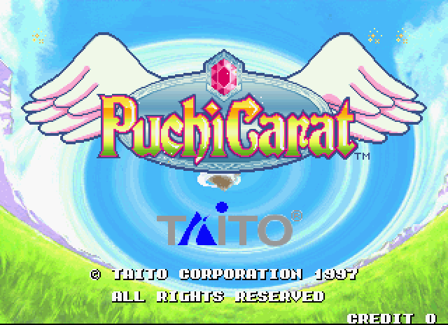 Puchi Carat Arcade Screenshot: Title screen.