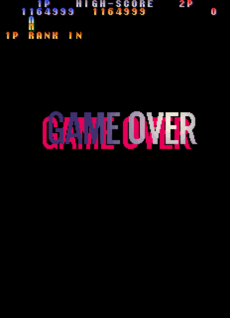 Twin Cobra II Arcade Screenshot: Game over.