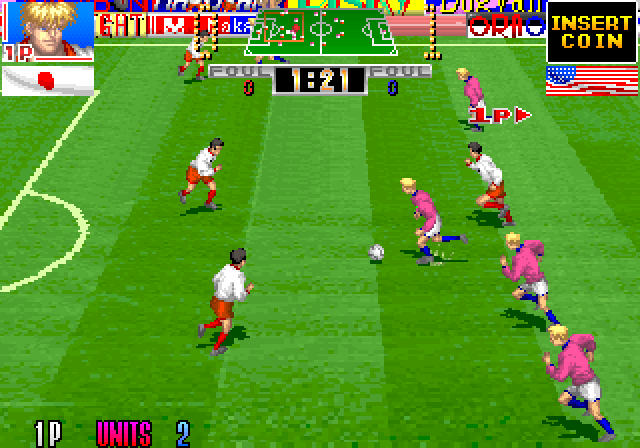 Hat Trick Hero '93: Campeon De Futbol Arcade Screenshot: The game continues...