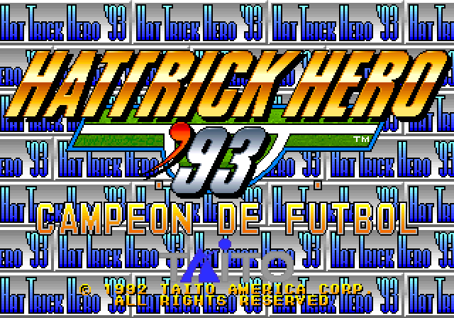 Hat Trick Hero '93: Campeon De Futbol Arcade Screenshot: Title screen (U.S. version).