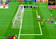Hat Trick Hero '93: Campeon De Futbol for Arcade - Near the goal...