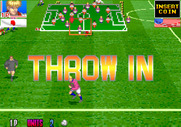 Hat Trick Hero '93: Campeon De Futbol for Arcade - Preparing for a throw in...