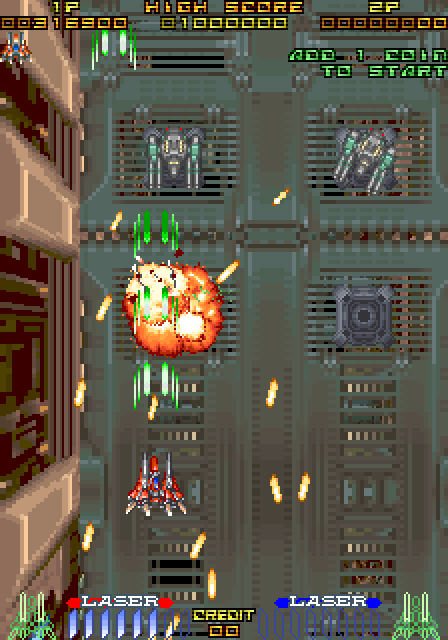 RayForce Arcade Screenshot: One enemy destroyed, many more to go!