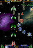 RayForce for Arcade - A wave of enemies appears at the start of the second zone.