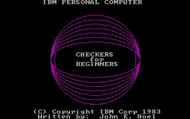 Strategy Games IBM PC/Compatibles Screenshot: Checkers for Beginners title screen.