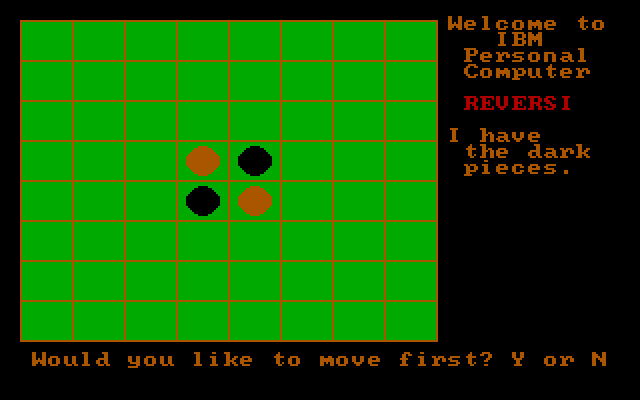 Strategy Games IBM PC/Compatibles Screenshot: Reversi game start.