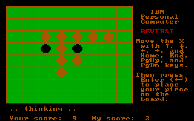 Strategy Games IBM PC/Compatibles Screenshot: The computer is thinking...