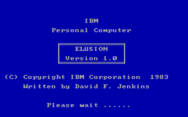 Strategy Games IBM PC/Compatibles Screenshot: Elusion title screen.