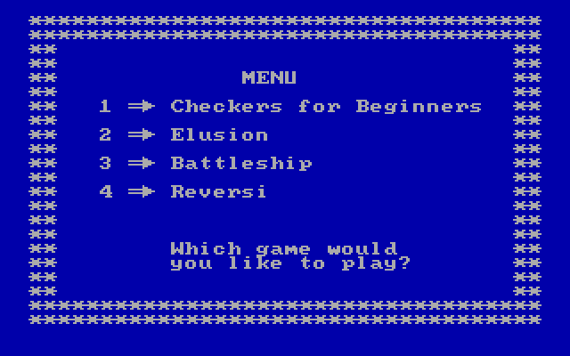 Strategy Games IBM PC/Compatibles Screenshot: The main menu.