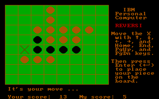 Strategy Games IBM PC/Compatibles Screenshot: The board fills up.