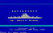 Strategy Games for IBM PC/Compatibles - Battleship title screen.