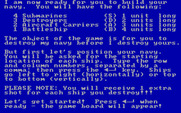 Strategy Games for IBM PC/Compatibles - Battleship game instructions.