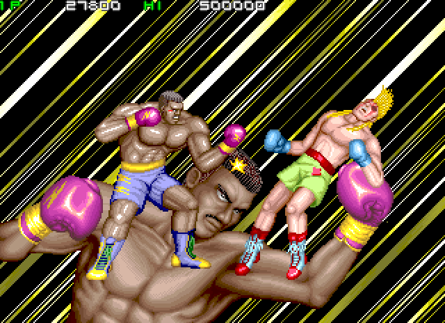 Prime Time Fighter Arcade Screenshot: First opponent knocked out!