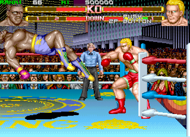 Prime Time Fighter Arcade Screenshot: I've been knocked out already!
