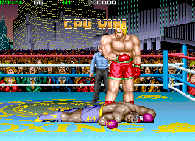 Prime Time Fighter Arcade Screenshot: CPU wins this round!