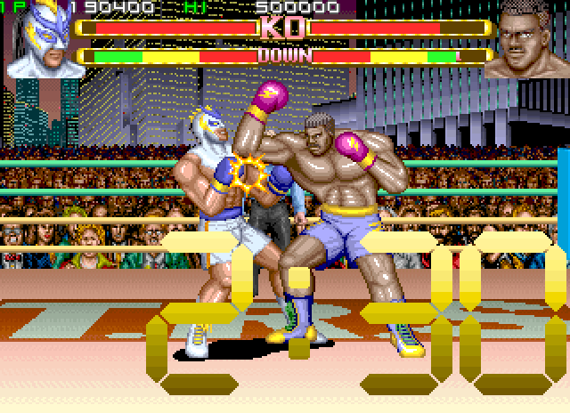 Prime Time Fighter Arcade Screenshot: I'm hit!