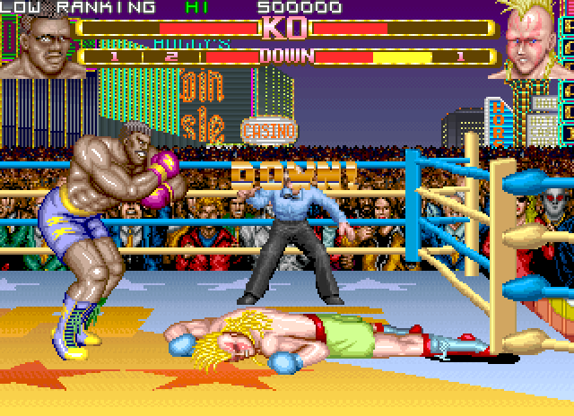 Prime Time Fighter Arcade Screenshot: My opponent is down!