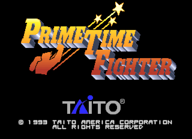 Prime Time Fighter Arcade Screenshot: Title screen (U.S. version).