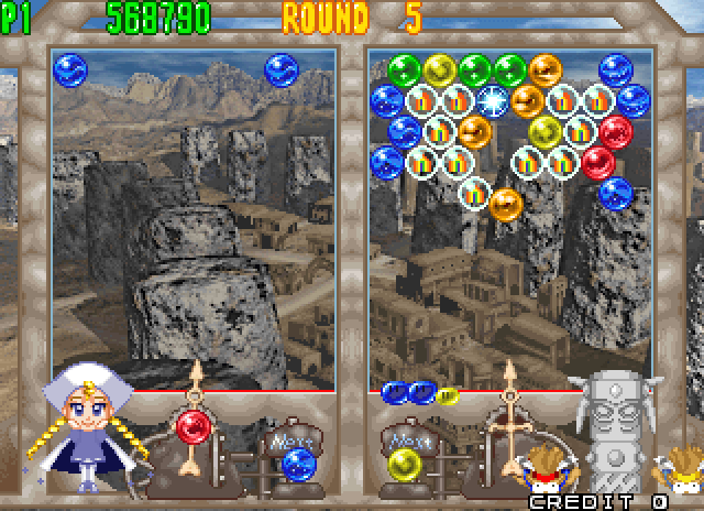 Bust-A-Move 4 Arcade Screenshot: I'm doing well now!