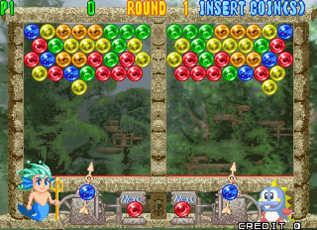 Bust-A-Move 4 Arcade Screenshot: Round 1 start.