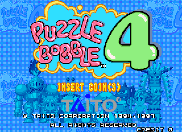 Bust-A-Move 4 Arcade Screenshot: Insert coin to begin.