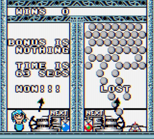 Bust-A-Move 4 Game Boy Color Screenshot: I win this round!