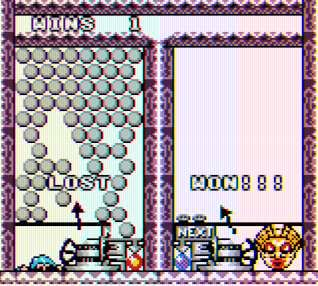 Bust-A-Move 4 Game Boy Color Screenshot: I lost.