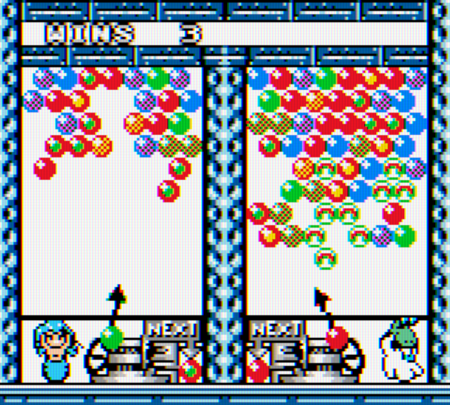 Bust-A-Move 4 Game Boy Color Screenshot: My opponent is running out of space!