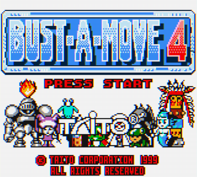 Bust-A-Move 4 Game Boy Color Screenshot: Title screen.