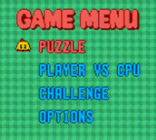 Bust-A-Move 4 for Game Boy Color - Game menu.